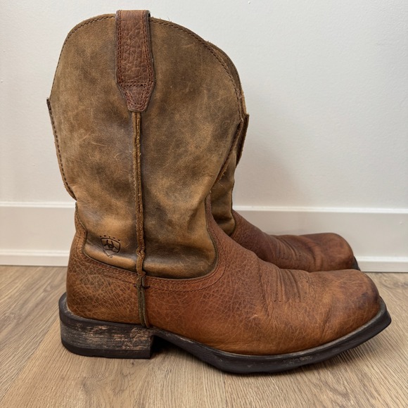 Ariat Rambler Mens Brown Leather Square Toe Western Cowboy Boots 11 D 10002317